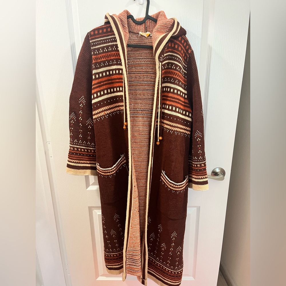 Vintage 1960s Wintuk Sabra hippie bohemian coat size small to medium
